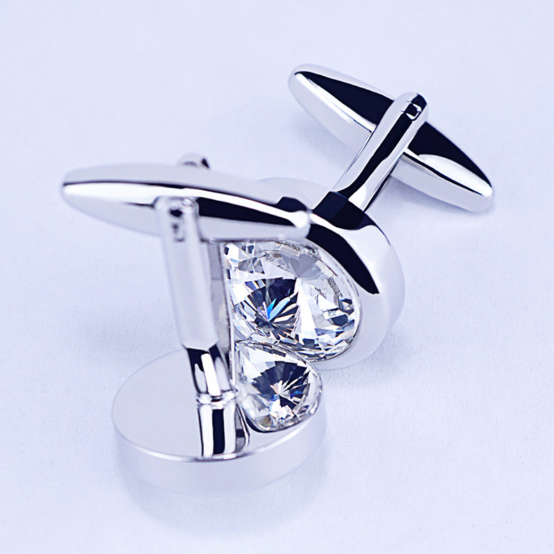 China wholesale price round crystal shirts cuff link fashion cufflinks for shirt crystal cufflinks cufflink for men luxury