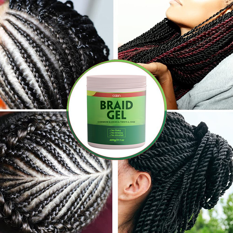 17.1oz Private Label Braiding Gel Salon Use Tames Frizz & Edges Extreme Hold Locks Twist Cornrow Braid Gel