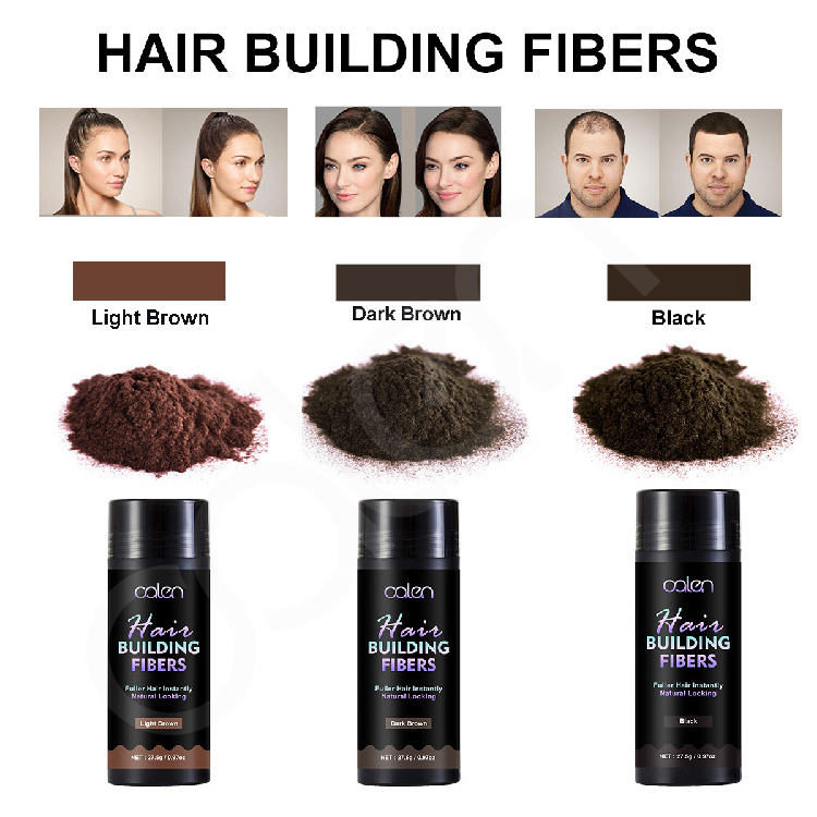 Oalen Private Label 27.5g Hair Fiber Powder And Applicator Dark Brown Hair Building Fibers Kit