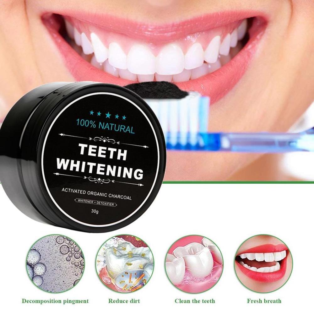 FREE SHIPPING 30g Stain Remove Activated Teeth Whitening Charcoal Powder