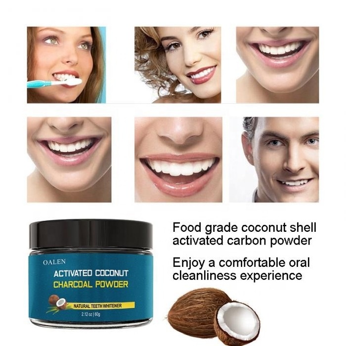 OALEN 60g Active Coconut Charcoal Tooth Powder For Teeth Whitening