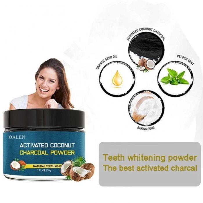 OALEN 60g Active Coconut Charcoal Tooth Powder For Teeth Whitening