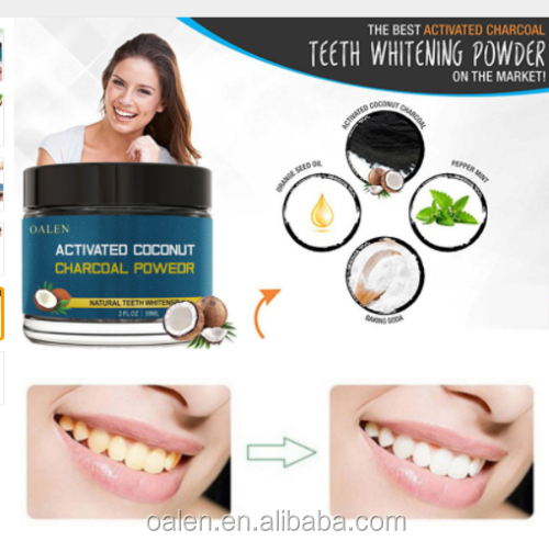 100% Pure Natural Carbon Food Grade Activated Coconut Shell Bamboo Charcoal Tooth Powder For Teeth whitening