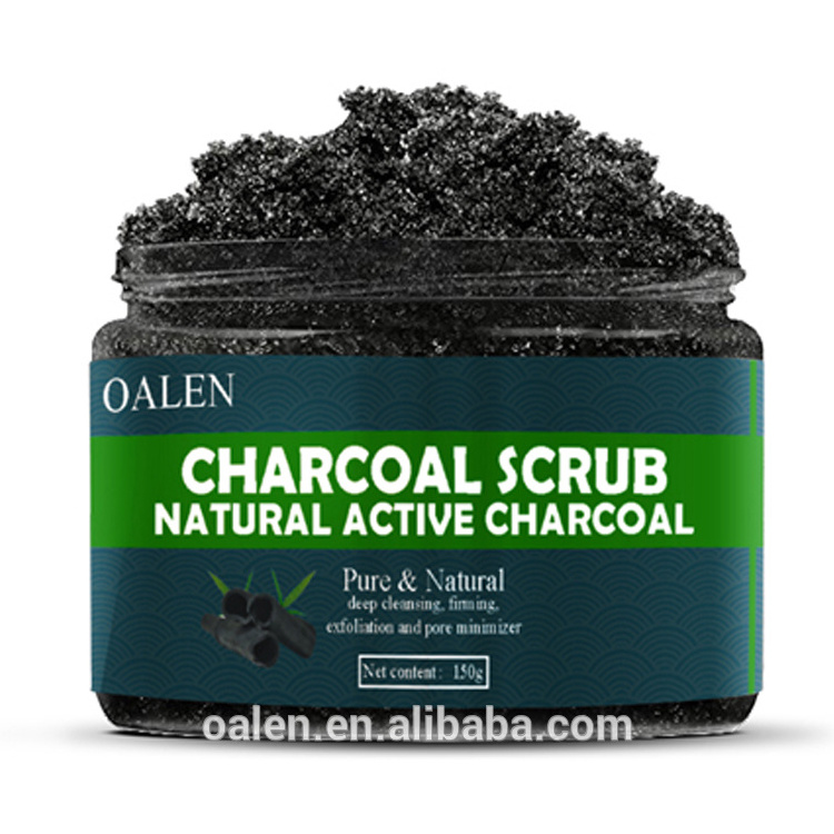 OALEN Activated Charcoal Organic Face Scrub and Body Scrub with Dead Sea Minerals