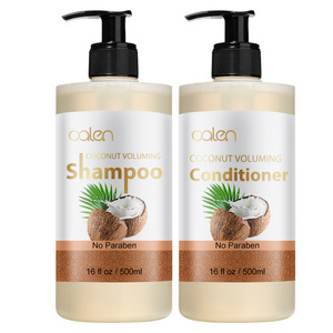 Private Label Coconut Scent Natural Hair Care Dry Curly Hair Residue Remover Shampoo And Conditioner Set