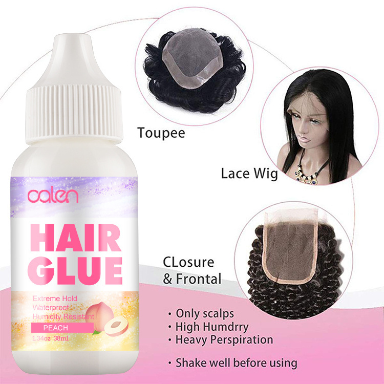 Peach Scent Lace Wig Hair Glue Private Label Extreme Hold Waterproof Adhesive Hair Glue for Lace Wigs and Hair Pieces