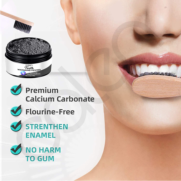 Private label 100% Natural Organic Mint White teeth Activated Charcoal  Teeth Whitening Powder