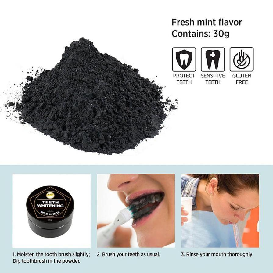 Wholesale 30g Oral Care Charcoal Powder Natural Activated Charcoal Teeth Whitening Powder tooth whitening kit