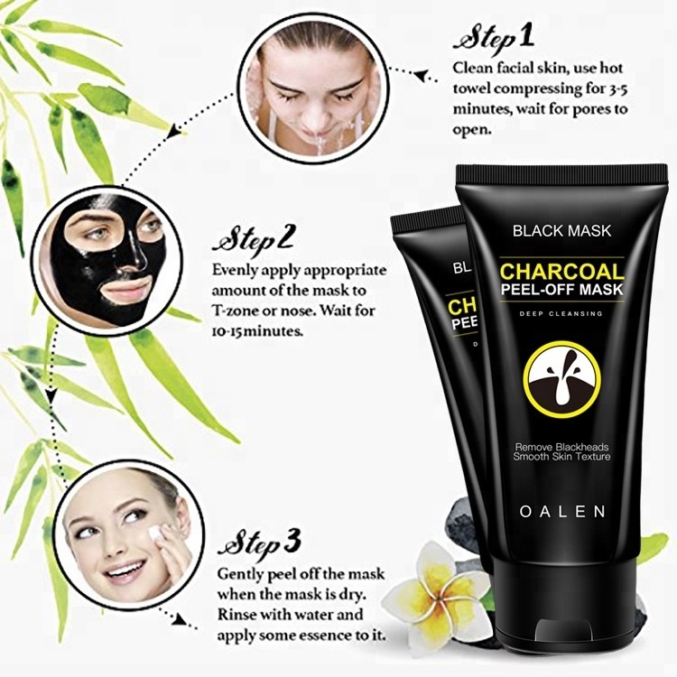 All Skin Types Natural Blackhead Remover Mask Black Mask Facial Charcoal Peel off face Mask