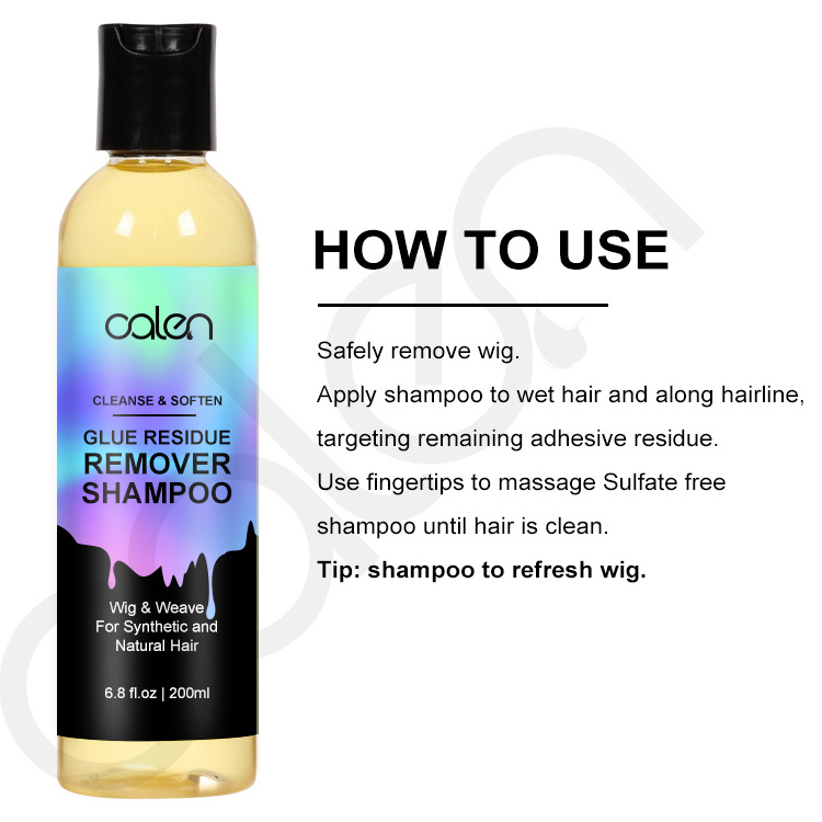 200ml OEM ODM Natural Scented Soft Fast Cleansing Lace Glue Residue Remover Shampoo Hair Lace Glue Removal Shampoo