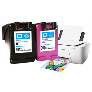 CE ISO9001  remanufactured ink cartridge 901XL black and color, reset chip compatible deskjet Printer for HP