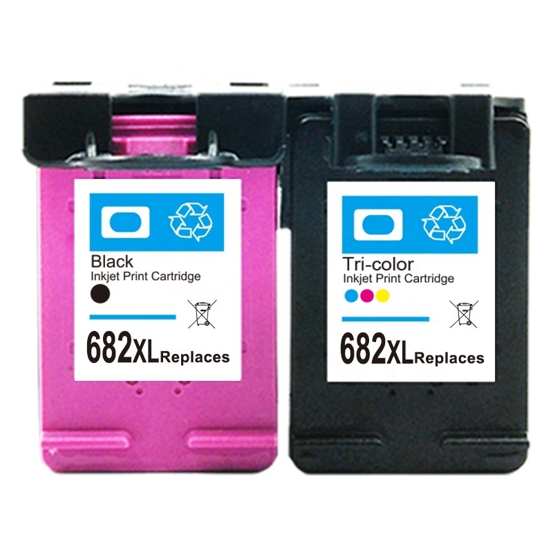 Hicor printer ink cartridge 682 reman inkjet 682 XL instead of original ink 682 xl for hp black color ink cartridges