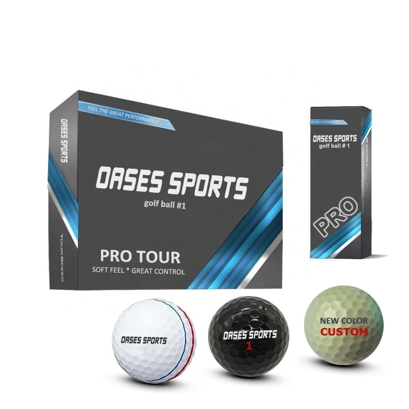 12 Golf Ball Pack Customized Premium 3 Piece Layer Tour Soft Golfballs