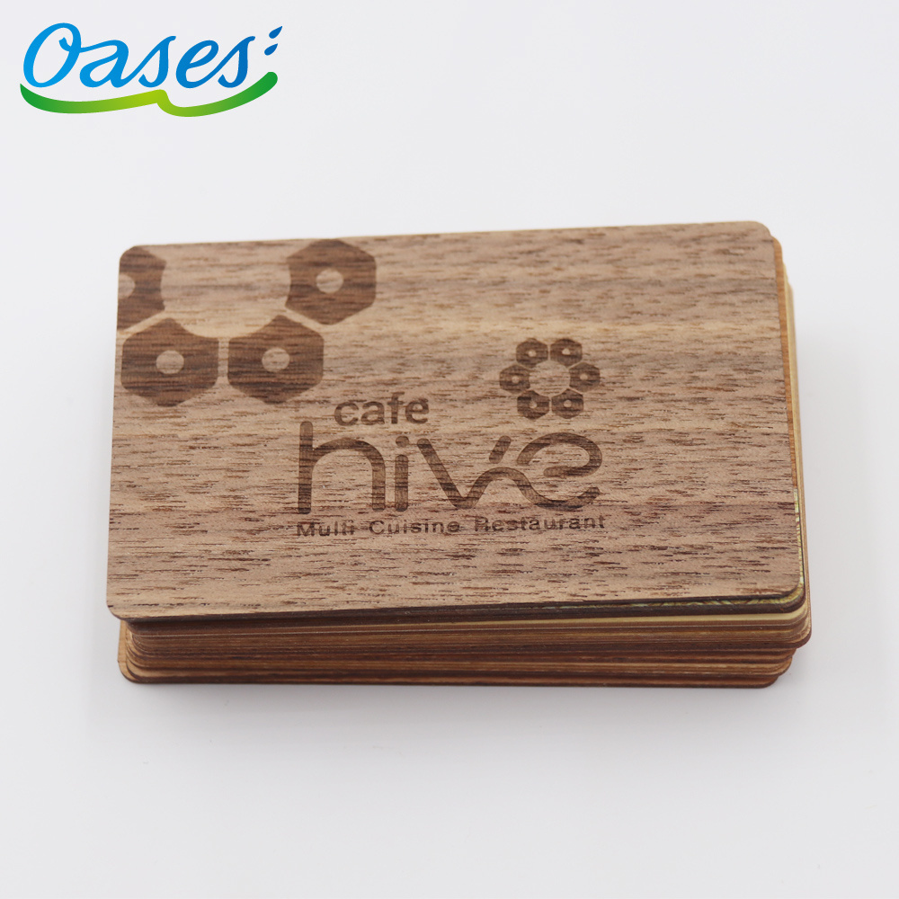 Customized Eco-friendly Material Bamboo Wood Rfid Card 13.56mhz 1k 4k Chip Nfc Wood Promotion Visiting Gift Card