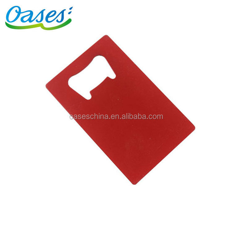 Promotional Stainless Steel  Custom Logo Credit Card Size Shape Debossed Bottle Beer Opener