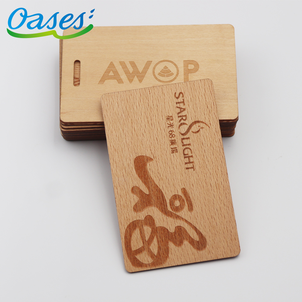 Customized Eco-friendly Material Bamboo Wood Rfid Card 13.56mhz 1k 4k Chip Nfc Wood Promotion Visiting Gift Card