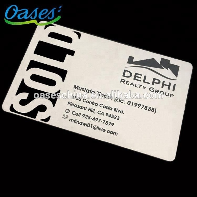 304 stainless steel metal visiting card etched and printing