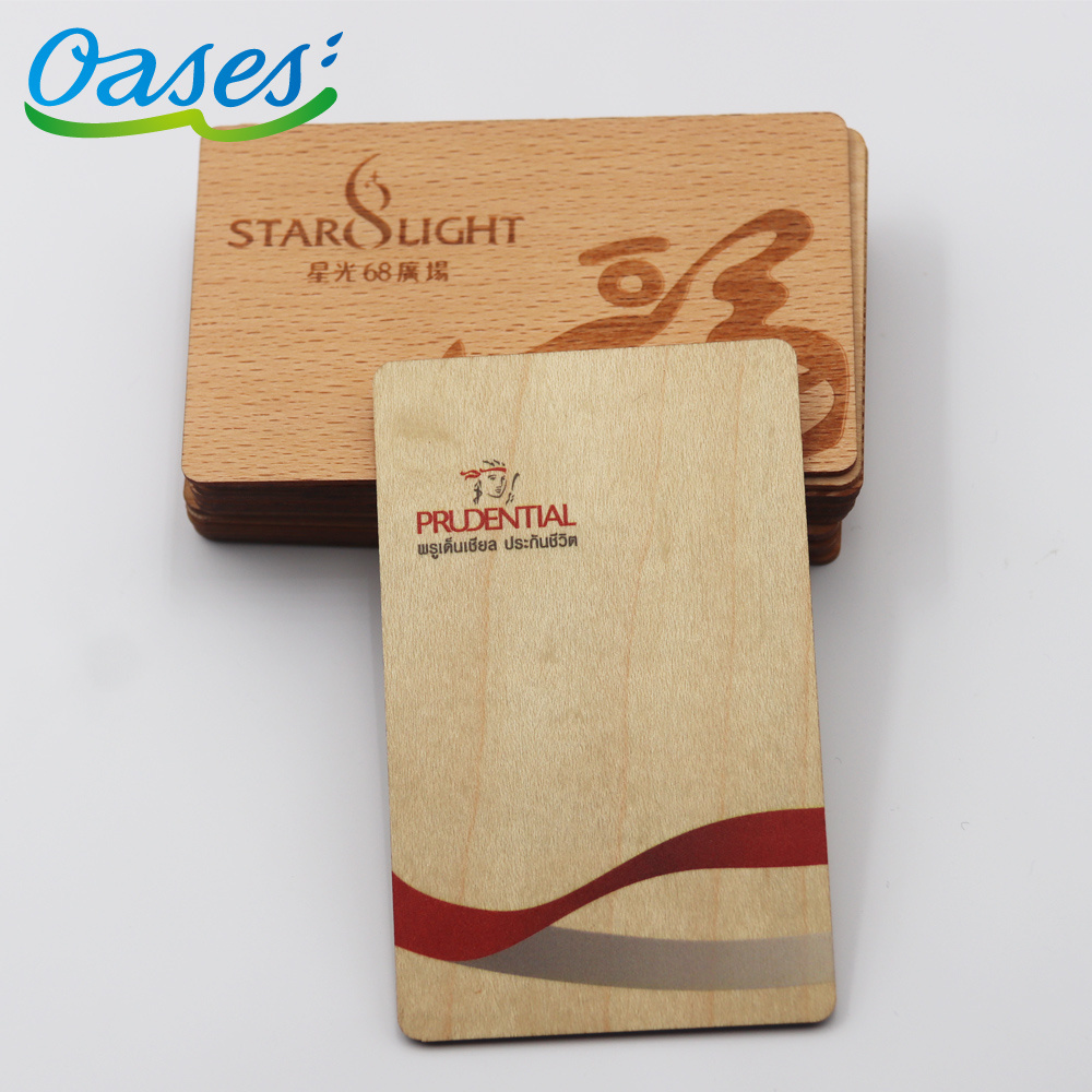 Customized Eco-friendly Material Bamboo Wood Rfid Card 13.56mhz 1k 4k Chip Nfc Wood Promotion Visiting Gift Card