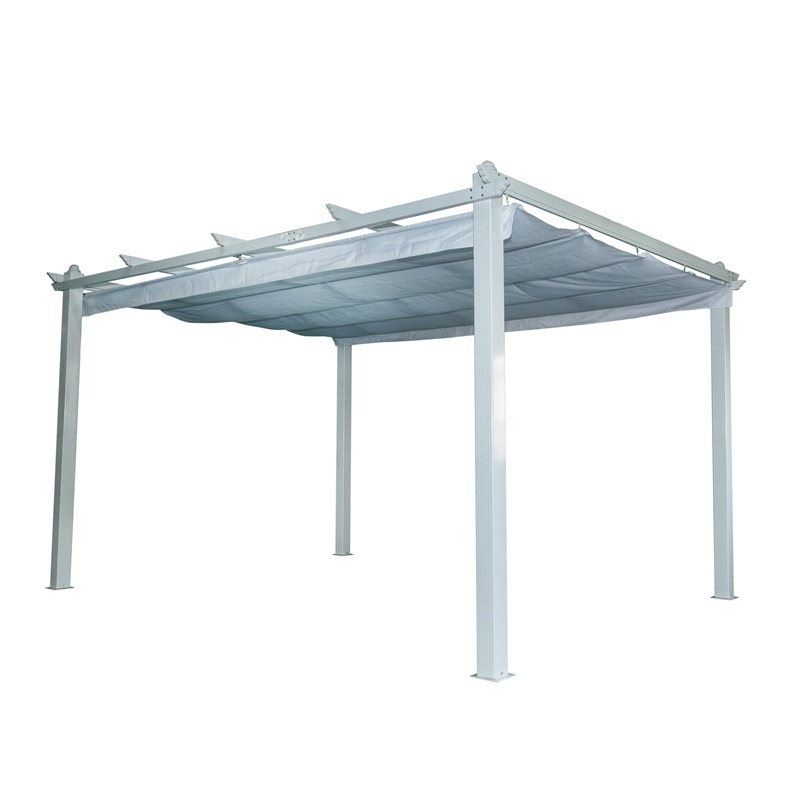 Outdoor waterproof sun shade wind resistant high strength retractable aluminum luxury   gazebo