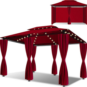 Gazebo 3 x 4 m LED Incl Side Walls with Zips with LED Lighting and dule Square