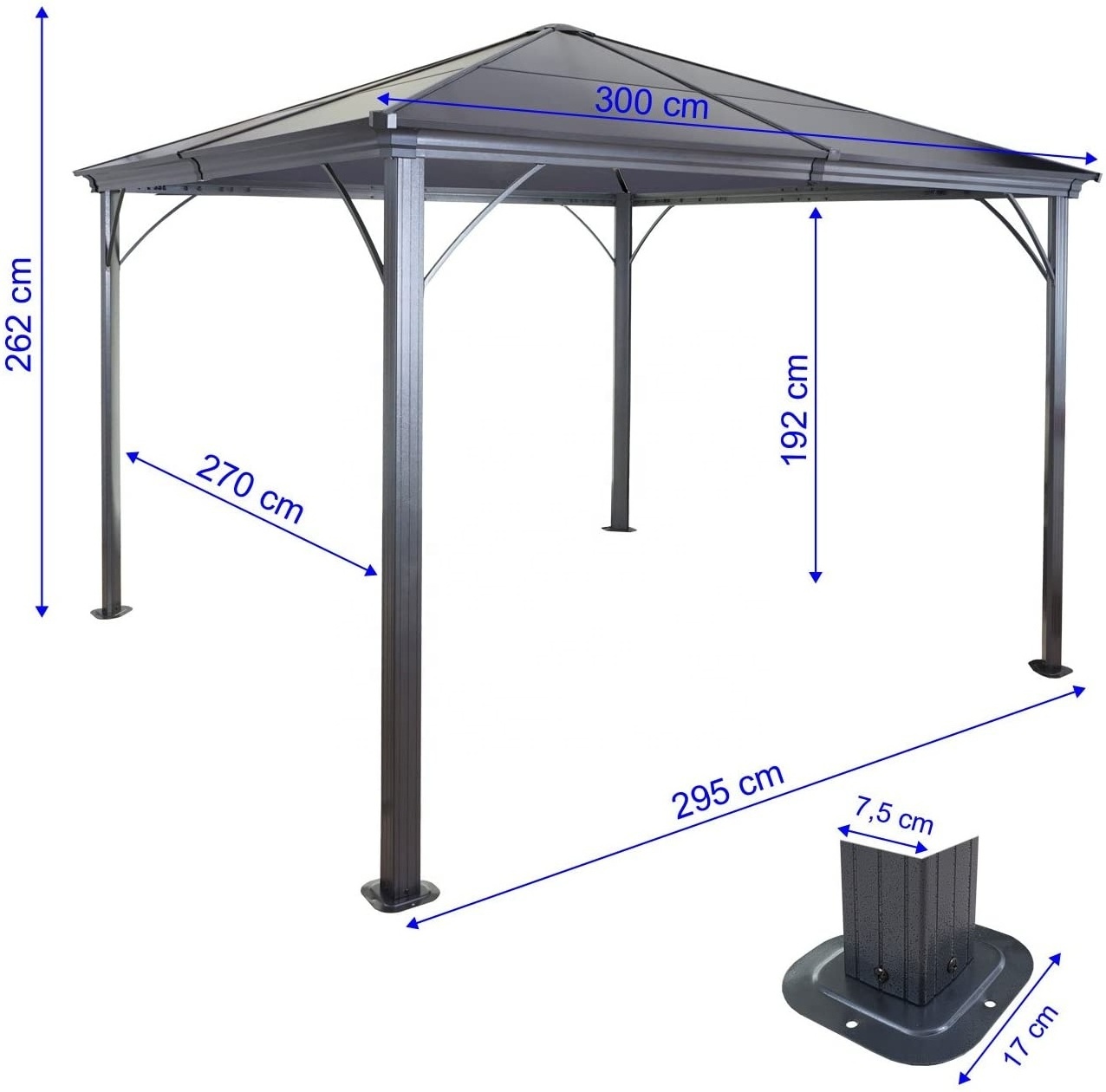 Garden Gazebo Pergola Aluminum Metal Custom Frame Sail Outdoor Roof Flat