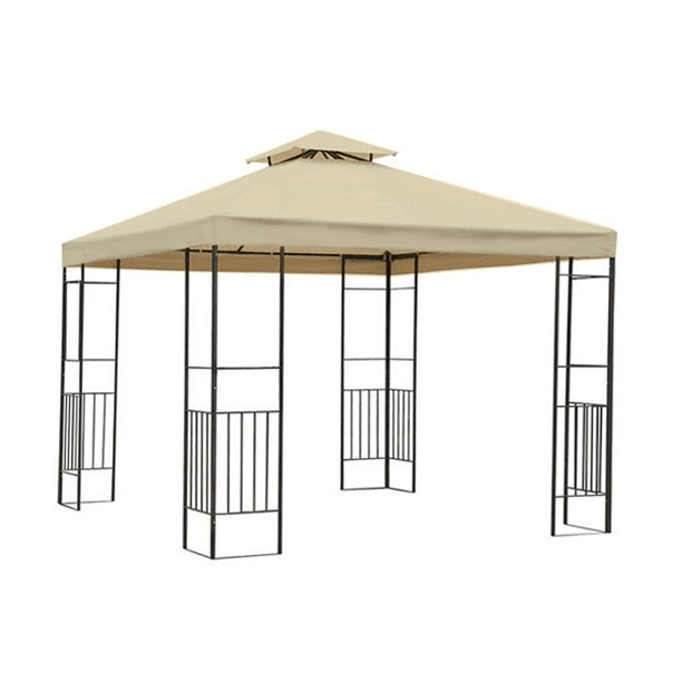 Sunjoy  Brown Metal Rectangle Screened Semi- Gazebo       12x10ft