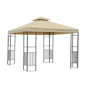 Sunjoy  Brown Metal Rectangle Screened Semi- Gazebo       12x10ft