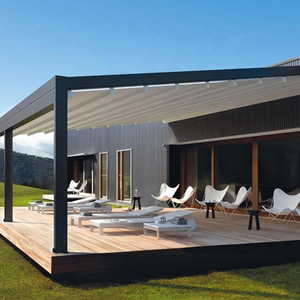 3x4m Aluminium pergola with sliding waterproof outdoor retractable canopy pergola