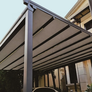 Swing Aluminum Garden Pergola Gazebo Retractable Roof Sunshade Steel Structure Free Standing Outdoor Pvc Pergola With Led Light