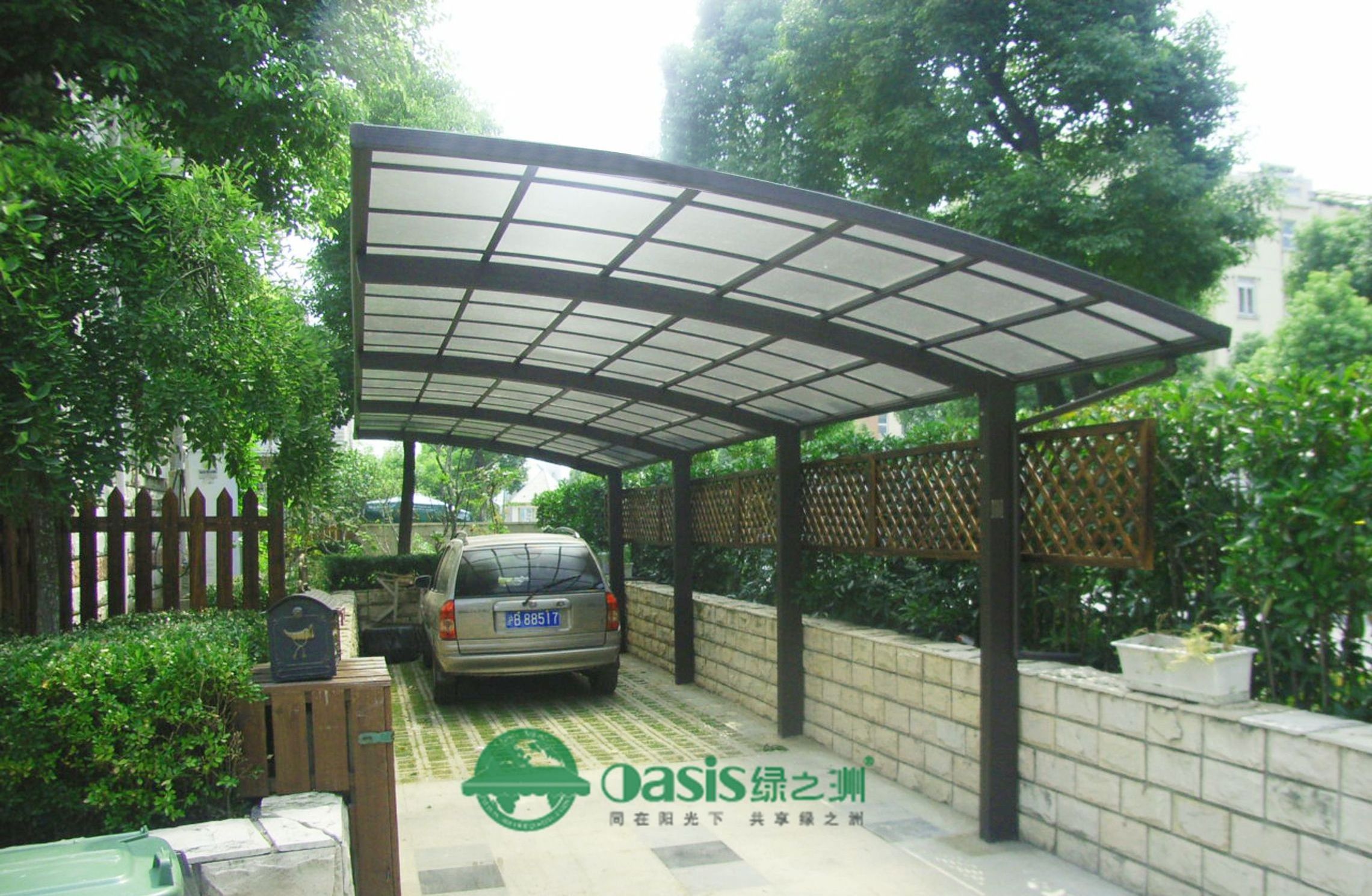 Portable Strong aluminium car parking shade carport with PC roof