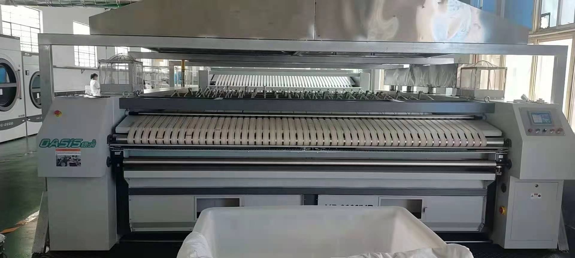 Oasis commercial 3m steam heating roller flatwork  bed sheet automatic Ironing Machine for hotel hospital and campus laundry