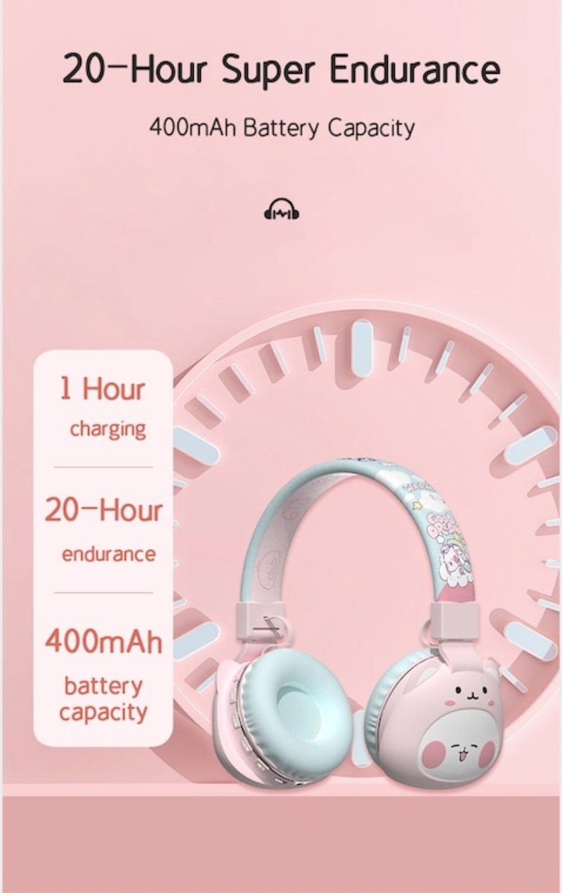 Mini Small Mobile Phone Girl Kid Cat Ear Wireless Headphonees Headphone Spare Parts White Headphones With Stand