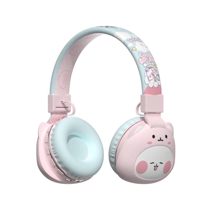 Mini Small Mobile Phone Girl Kid Cat Ear Wireless Headphonees Headphone Spare Parts White Headphones With Stand