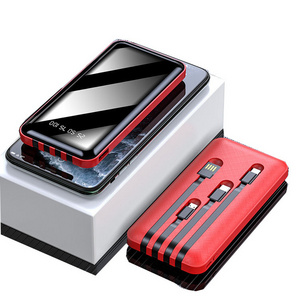 10000mAh 20000mAh Cell Portable Battery Charger 80000mah Phone Holder Key 5000mah Power Bank With Different Connectors