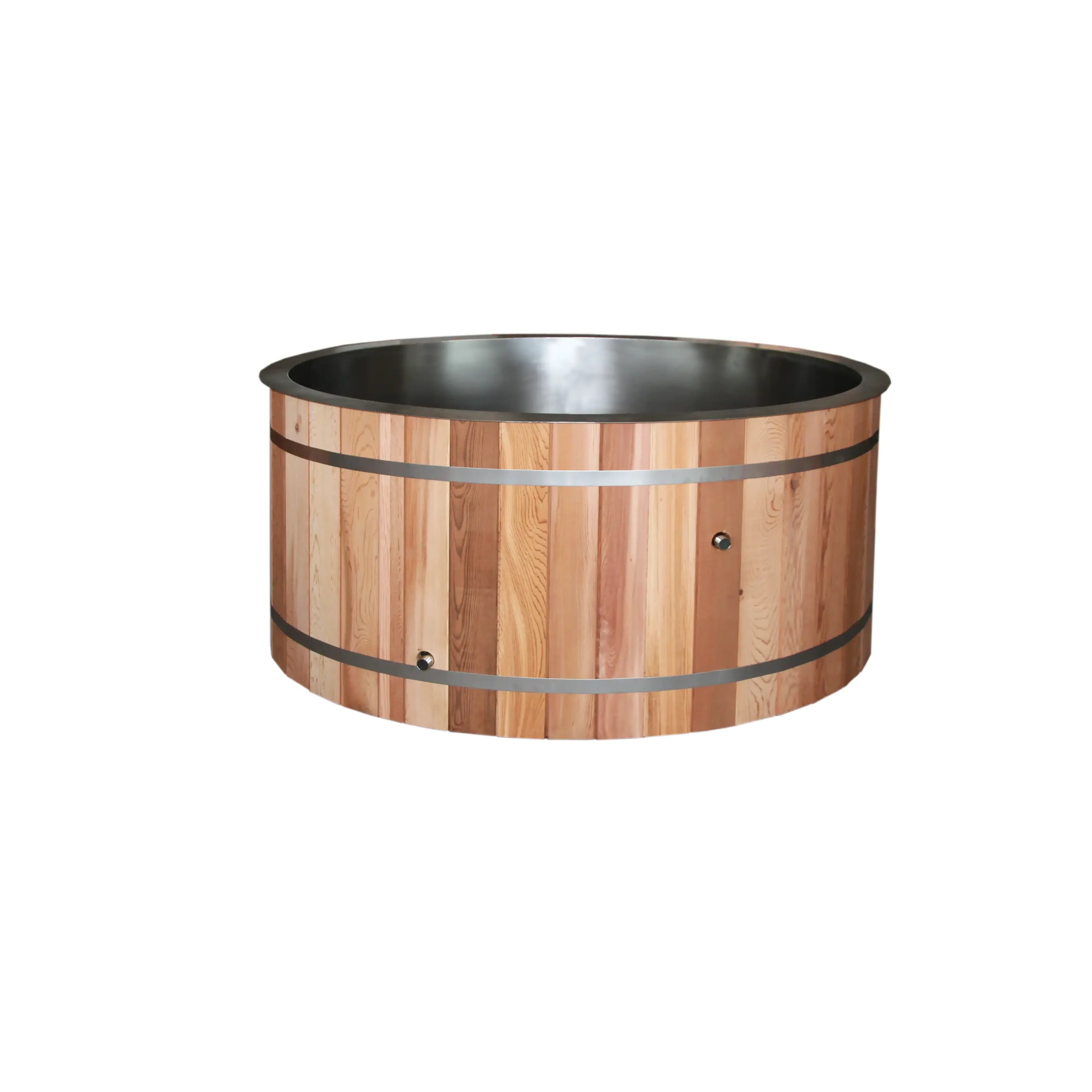 Wood Cold Plunge Oval Ice Plunge Tub Cold Bath Tub Water Chiller Tub With Stainless Steel Liner