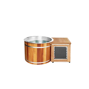 Factory Price Stainless Steel Canadian Red Cedar Wooden Ice Barrel Cold Plunge chiller tub large Ice Bath Tub