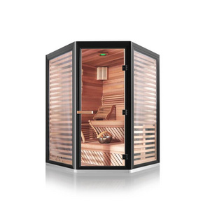 Wholesale high quality indoor traditional steam corner sauna room indoor Finnish sauna for 4-6 person