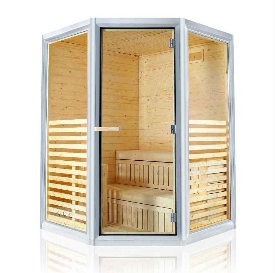 Wholesale high quality indoor traditional steam corner sauna room indoor Finnish sauna for 4-6 person