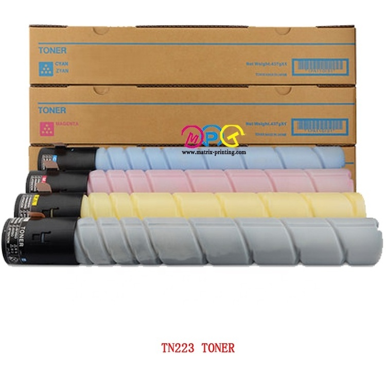 TN223/TN225 Empty/Finished Toner Cartridge,For Konica Minolta Bizhub BH C226/C256/C266/C283/C7222 BHC226 BHC256 BHC266 BHC283