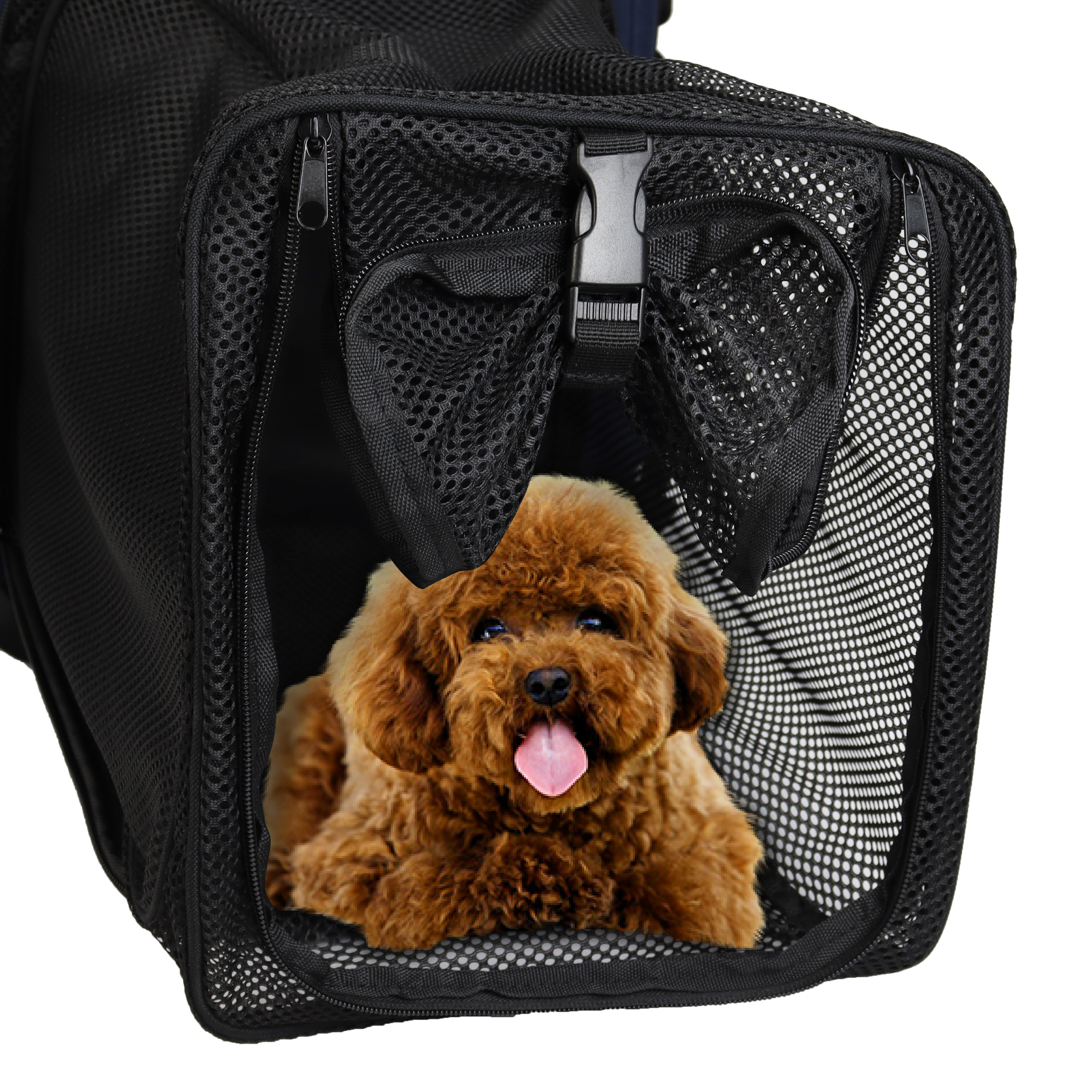 Obaili Pets Carrier Large Space Pets Supplies Multi-functional Foldable Rolling Luggage Dog Carrier Bag Backpack Pet