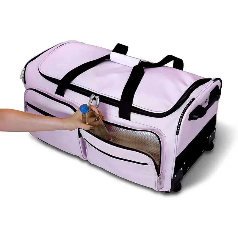 best large carry on competition dance travel duffle bag with clothes garment hanging rack and privacy curtain