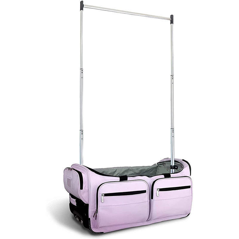 best large carry on competition dance travel duffle bag with clothes garment hanging rack and privacy curtain