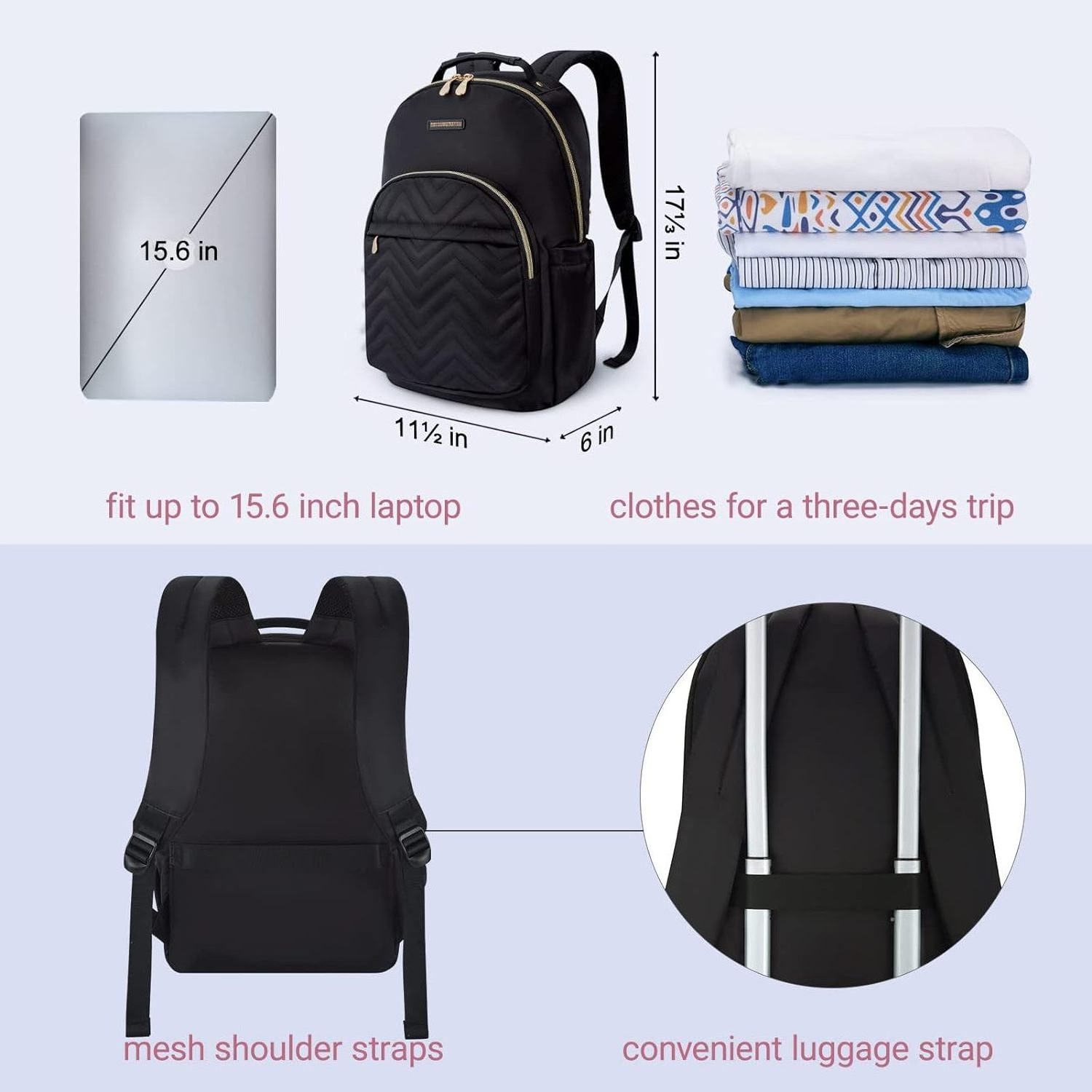 Hot sell black 25l ladies ultimate travel college school bts backpack side bag for women girls cute type boys women's backpack