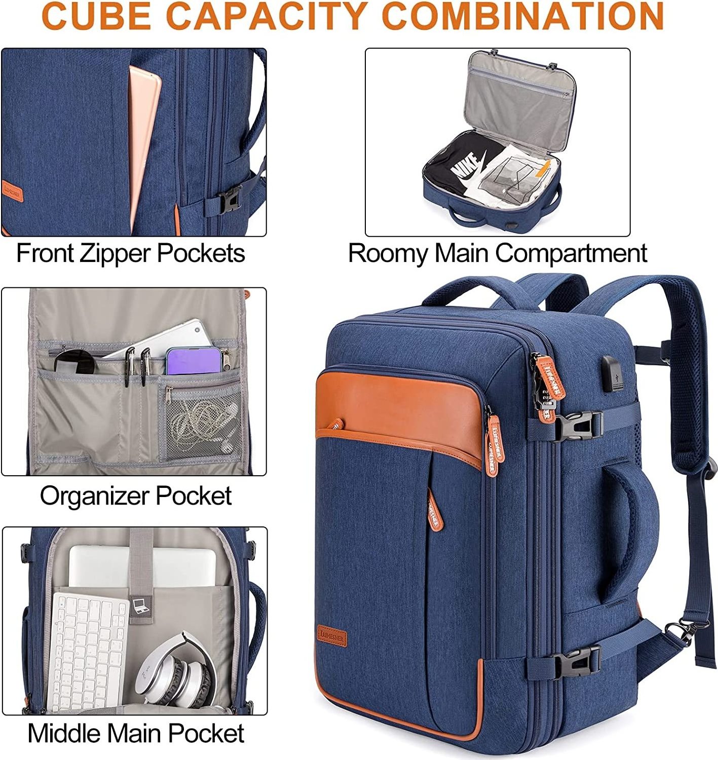 2022 expandable usb charger port unisex computer dry bag backpack waterproof 15.6 inch laptop school backpack bag for men