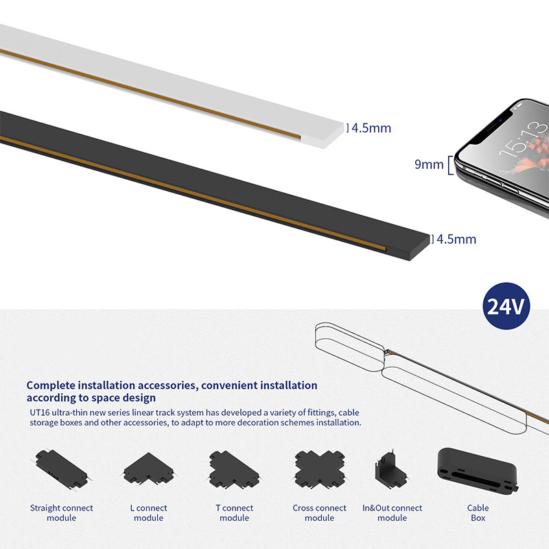 Ultra Slim Magnet Track Light 24v Mini Ceiling Surface Mounted Led Magnetic Track Light System