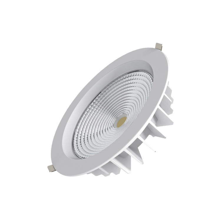 IP54 Waterproof round aluminum case anti glare ceiling spot light cob led downlight 30w 40w 50w cob down lights with reflector