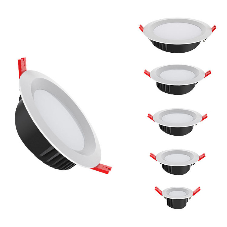 High lumen indoor commercial ceiling round recessed downlight anti glare 6w 9w 12w 15w 20w 30w led spot  light source spotlight