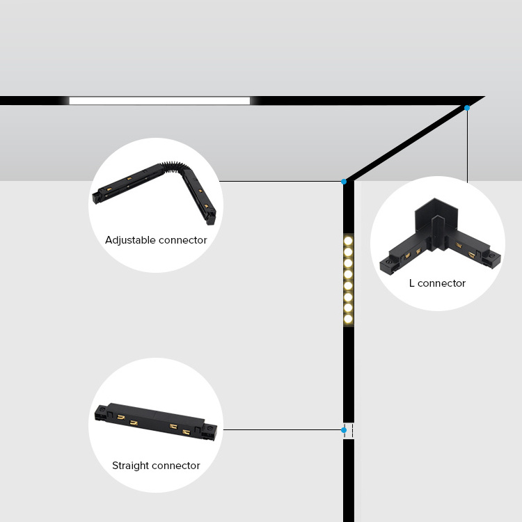 Linear Tracking Dimmable 15w 25w 30w 24v 48v Spotlight Magnetic System Metal Magnet Led Track Light