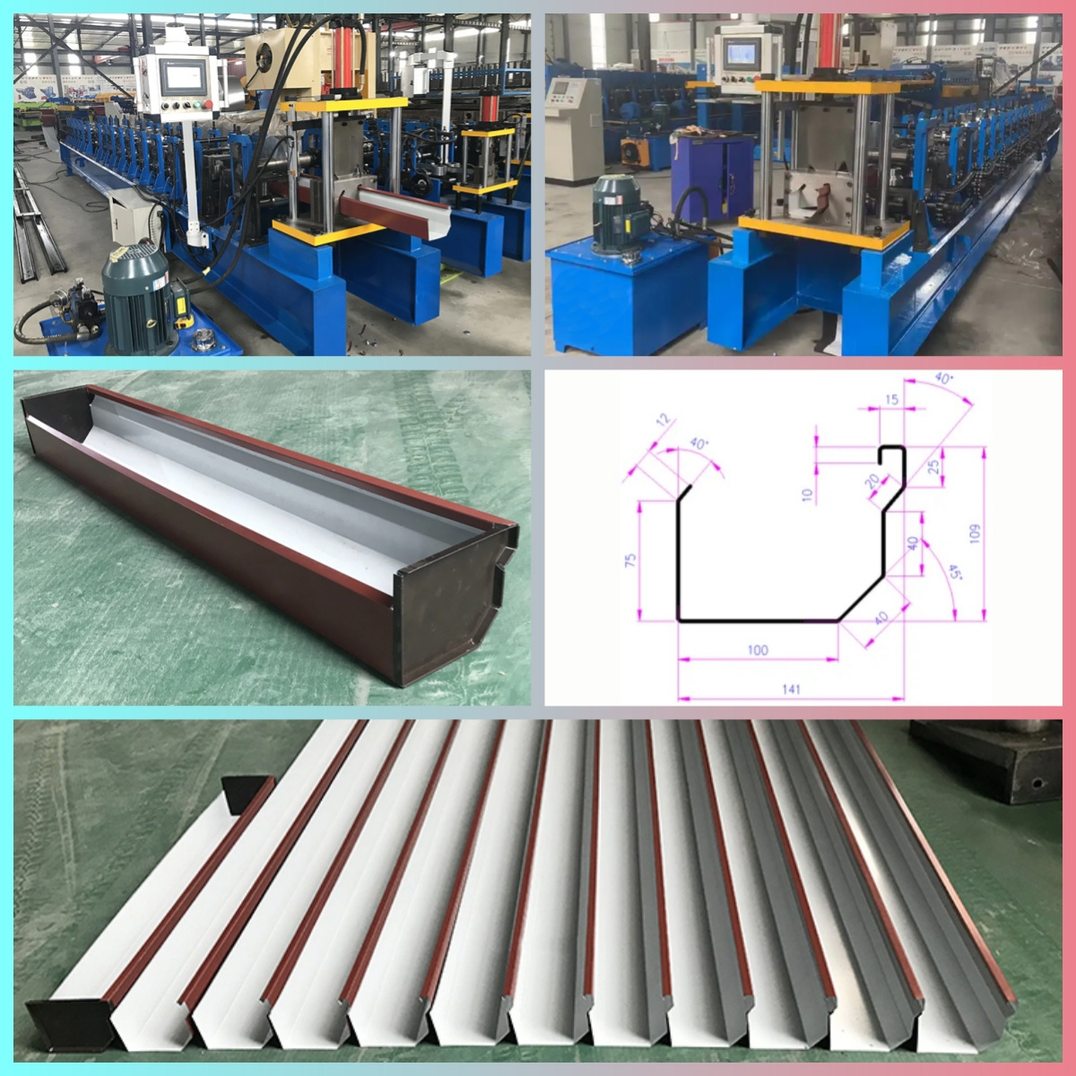 Heavy Duty Galvanized Steel Downspout Rain Gutter Downspout Water Pipe Elbow Roll Forming Machine Manufacturer