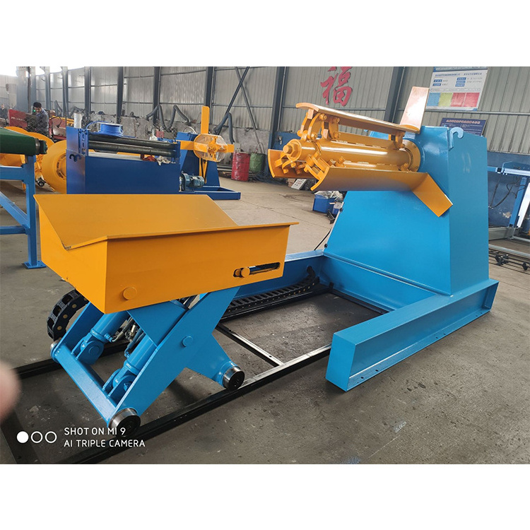 5T 8T 10T ton hydraulic decoiler recoiler uncoiler machine with small car